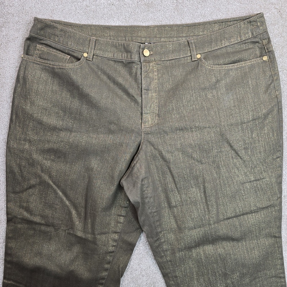 ANNE KLEIN WOMEN'S JEANS‎ COATED GOLDEN SKINNY COTTON BLEND Size 22W